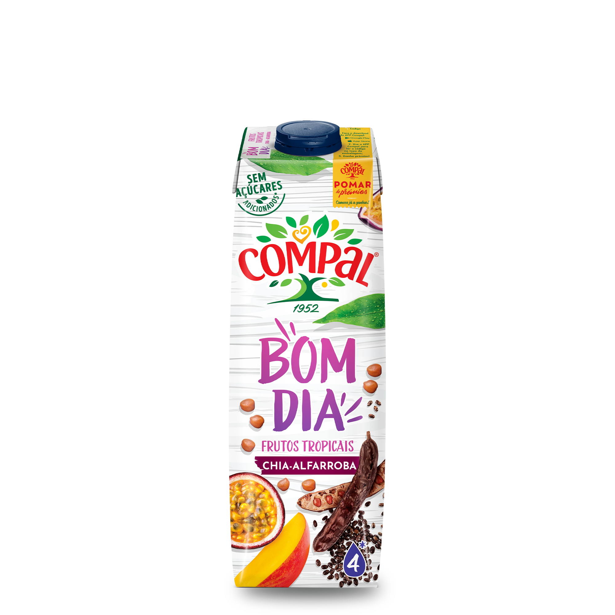 Compal Bom Dia Frutos Tropicais Chia Alfarroba 1L