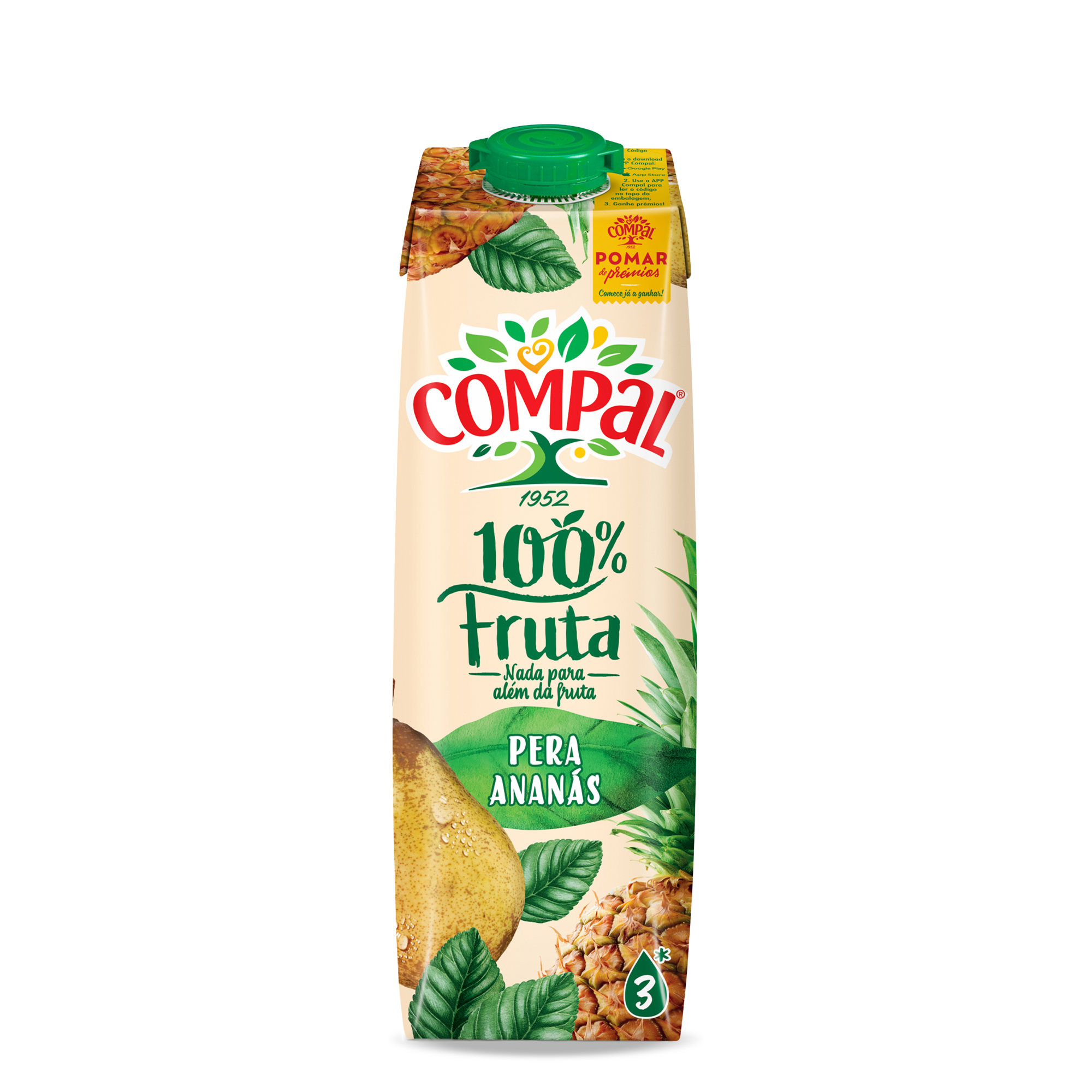 Compal 100% Fruta Pera Ananás 1L